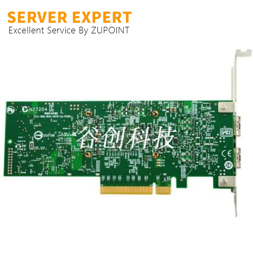 Adaptador Ethernet ZUPOINT, BCM57810S, 10Gbps, Porta dupla, SFP, Placa de rede PCI-E