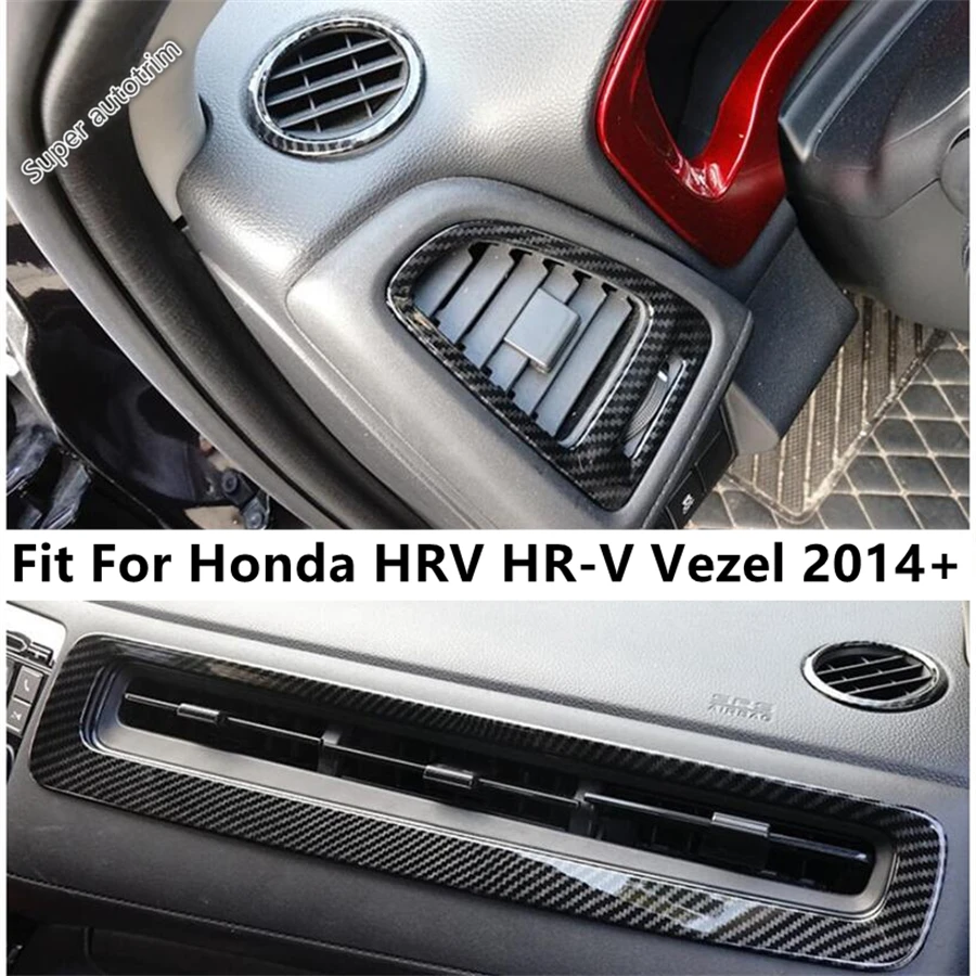 

Carbon Fiber Central Control AC Air Conditioning Outlet Vent Panel Cover Trim Accessories For Honda HRV HR-V Vezel 2014 - 2020