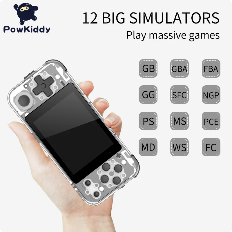

Q90 POWKIDDY 3-Inch IPS Screen Handheld Game Console Retro Video Game Players 64G 3000 Games 16 Simulators PS1 Kids Gift