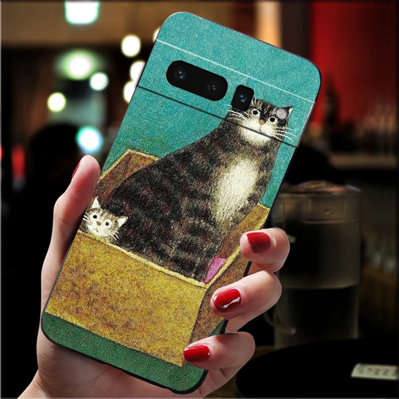 Cartoon Cat Phone Case For Google Pixel 10 9 Pro XL 9A 8 7 6 Pro Pixel 8A 7A 6A Pixel 8 7 6 5