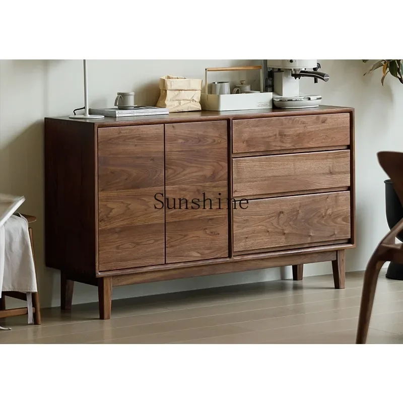 

North American black walnut solid wood dining side cabinet TV cabinet