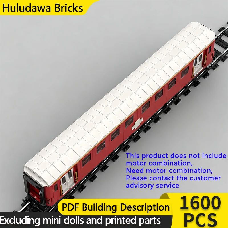 

City Car Model MOC Building Bricks Swiss Passenger Train Carriage Modular Technology Gifts Holiday Assemble Children Toys Suit