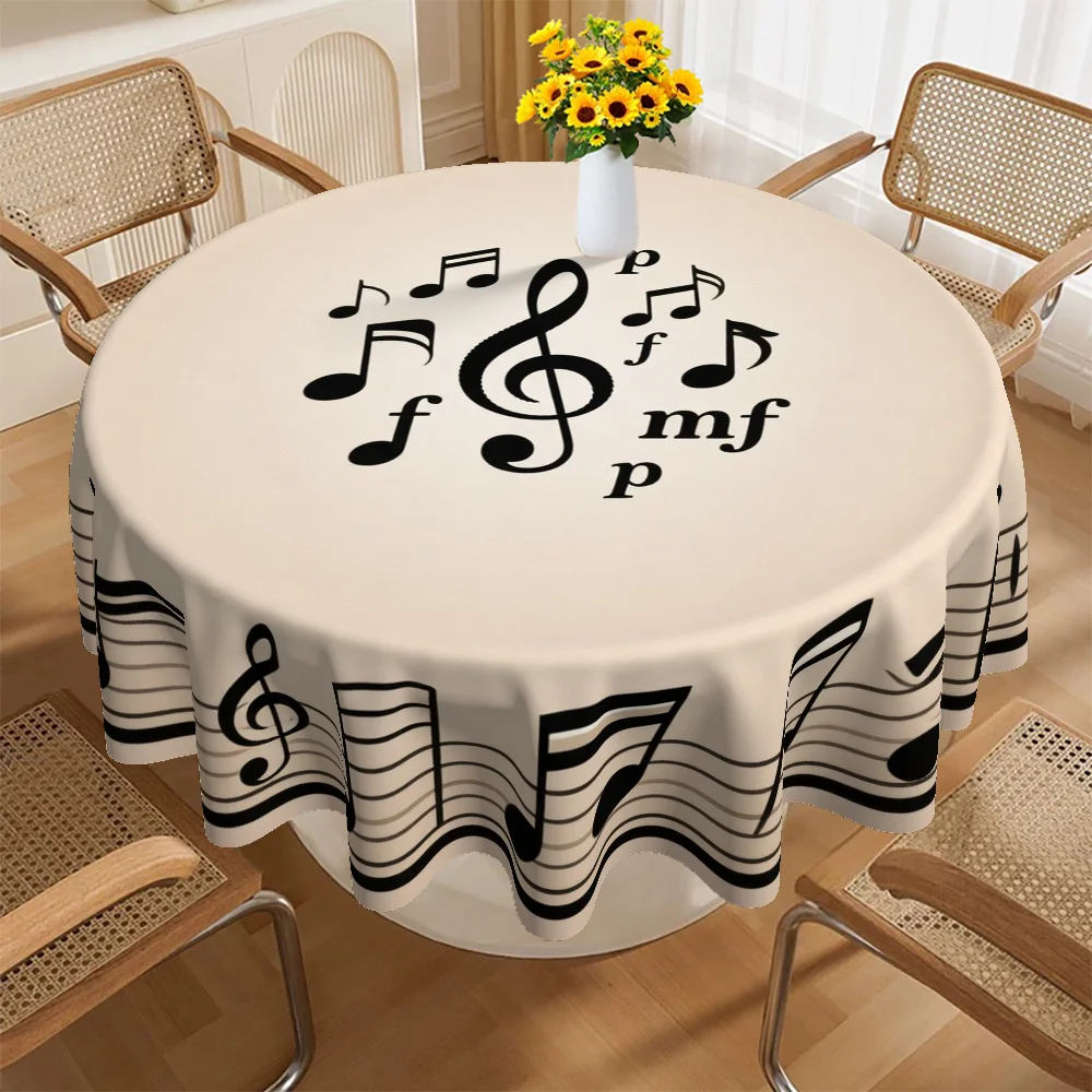 Round tablecloth, with music-themed design, is very suitable for birthdays, anniversaries, and graduation ceremonies.xzj