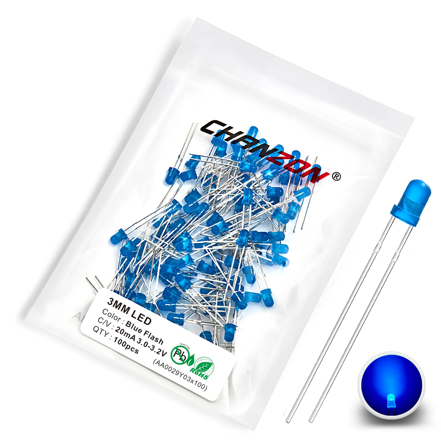LEUCHTDIODE LED - 3MM - RUND - Weiß KLAR / Grün, Blau, Rot, Orange LEUCHTDIODE LED - 3MM - RUND - Weiß KLAR / Grün, Blau, Rot, Orange