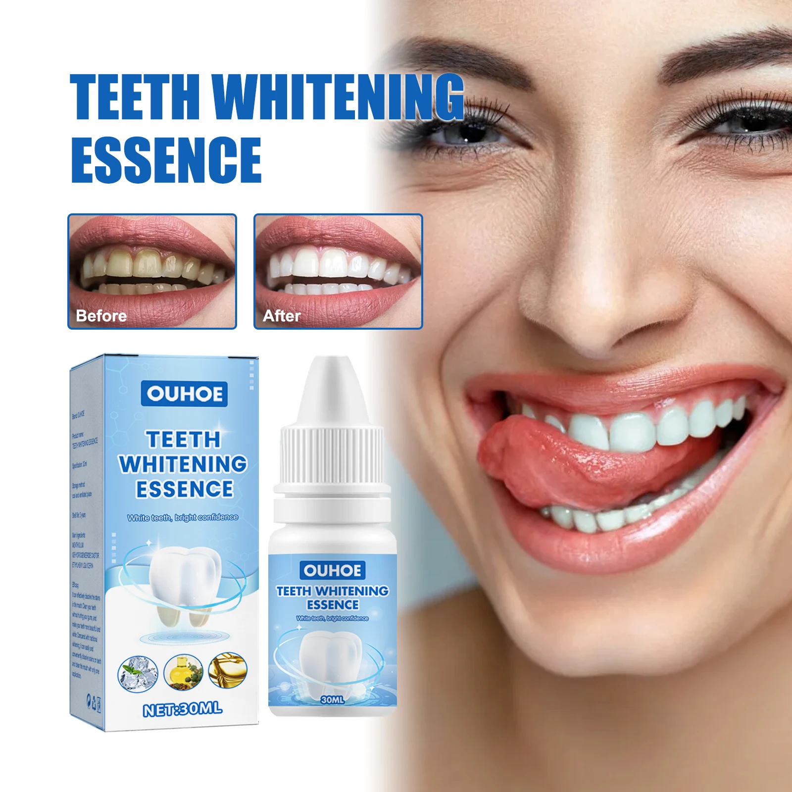 Teeth Brightening Essence Teeth Gel Cleaner, Stain Removal Yellow Teeth Oral Hygiene, Instant Smile, Cleaning Essence