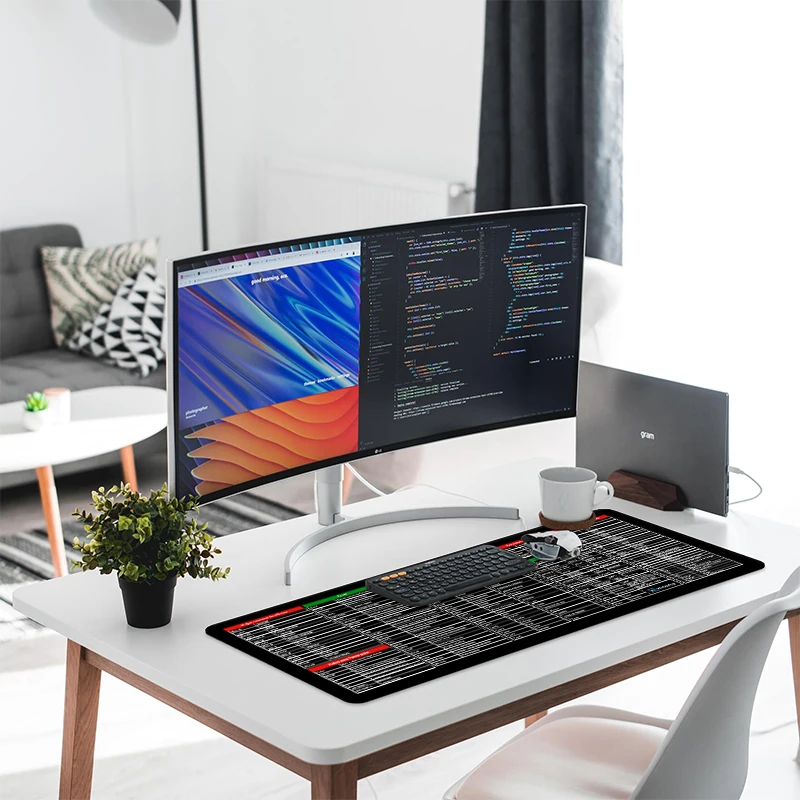 Anti-Slip Keyboard Multilingual Shortcut Key Leather Mouse Pad Office Oversized Flat Mouse Pad Office Home Keyboard Mouse Pad