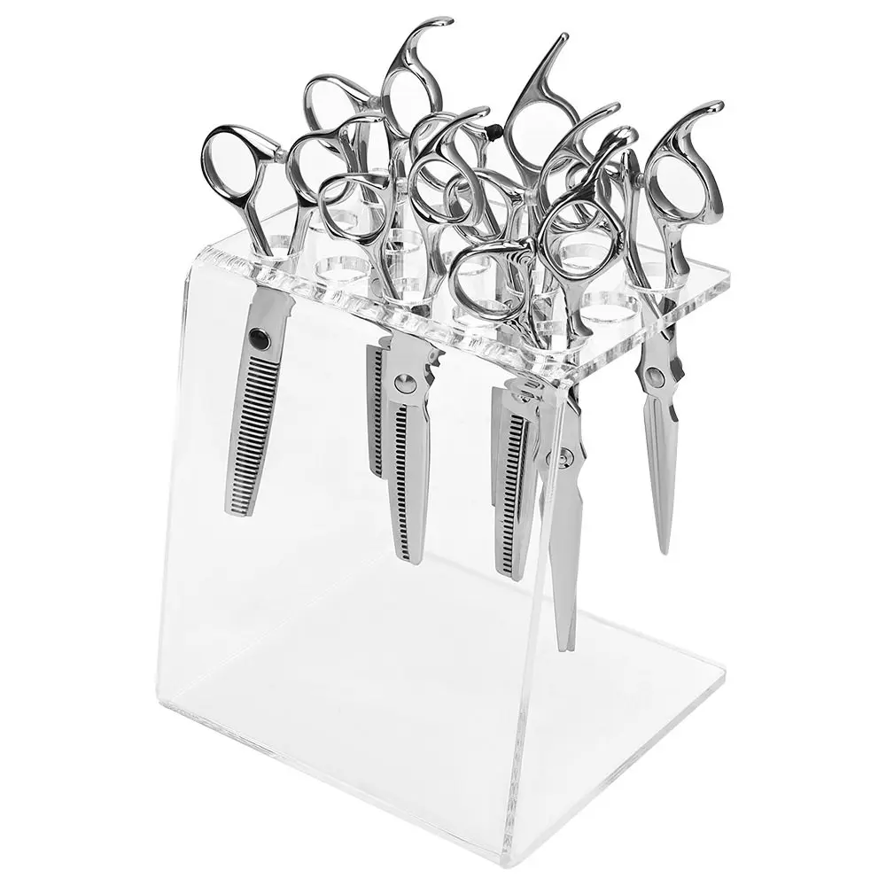 

Transparent Acrylic Beauty Scissor Holder Hair Storage Scissor Case Keeper Shear Stand Pen Holder Salon Hairdressing Tool