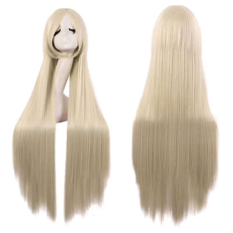 Tongman في المخزون 100cm1متوسط طول مستقيم HaircosWig أنيمي الأحمر الأزرق الذهب الفاتح UniversalcosplayWig
