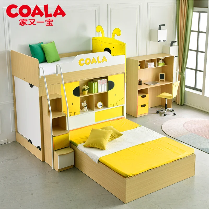 Tatami high and low bed, double bed, upper and lower bunk bed, adult and child bunk bed, lower table, combination bed