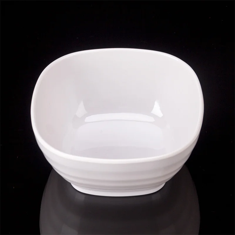 White Square Melamine Sugar Bowl Kids Rice Soup Bowls Deep Soy Sauce Dishes Plastic Tableware Cooking Spice Oil Dispenser