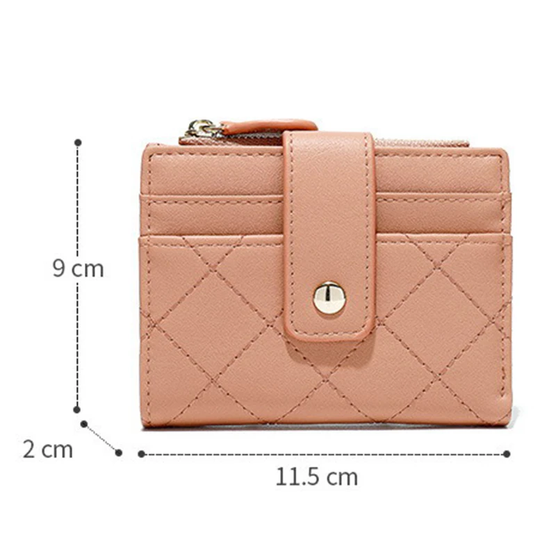 Portafoglio corto con cerniera con fibbia semplice portamonete moda Versatile pochette da donna di grande capacità portacarte Multi-carta tinta unita