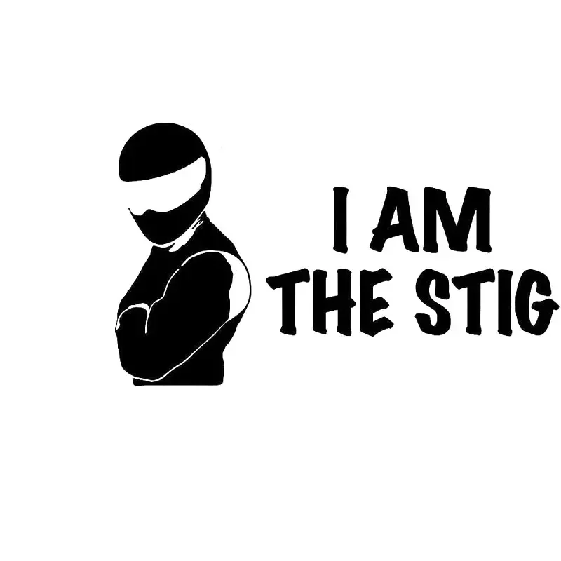 

Fun and Stylish I Am Stig-racer Funny Decal Car Sticker Pvc Car Sticker Window Suitable for Various Models Black/white, 15*9CM