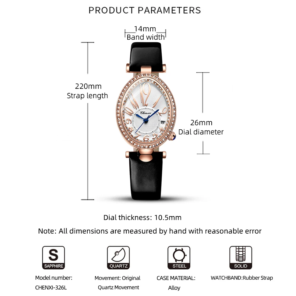 CHENXI Fashion Women Bracelet Watches Top Luxury Brand Ladies Quartz Watch Casual Waterproof Leather Female Dress Wristwatch