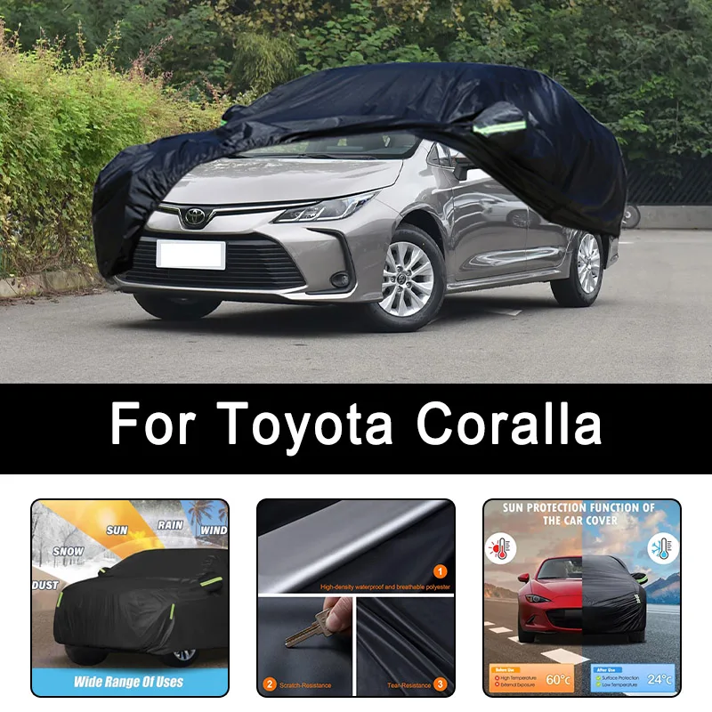 

For Toyota Coralla All-Weather Car Covers 6-in-1 Waterproof Dustproof UV Proof Snowproof Scratch Resistant Protection