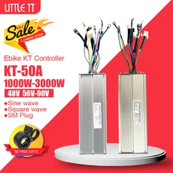 전기 자전거 KT 50A 컨트롤러, 브러시리스 1000W-3000W 사인파 컨트롤러 변환 키트 액세서리, 48V, 60V, 72V, 90V Ebike