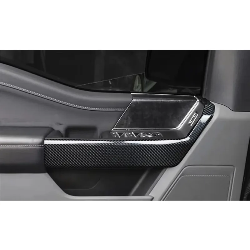 Dry Carbon Front Door Handle Trim Strip for Ford F150 F250 2021-2025