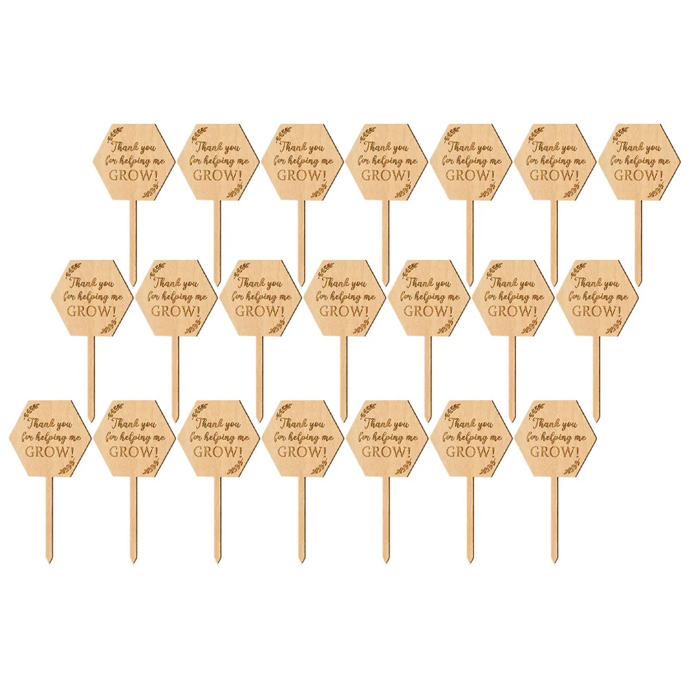 40pcs Wood Gardens Tags Garden Potted Plants Signs Yard Wood Signs for Plants Plant Markers and Labels for Garden