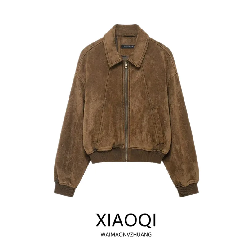 

Spring 2026 Women's Loose Long Sleeve Commuter Jacket Versatile Outerwear Fashion Style Zipper Closure Regular Length