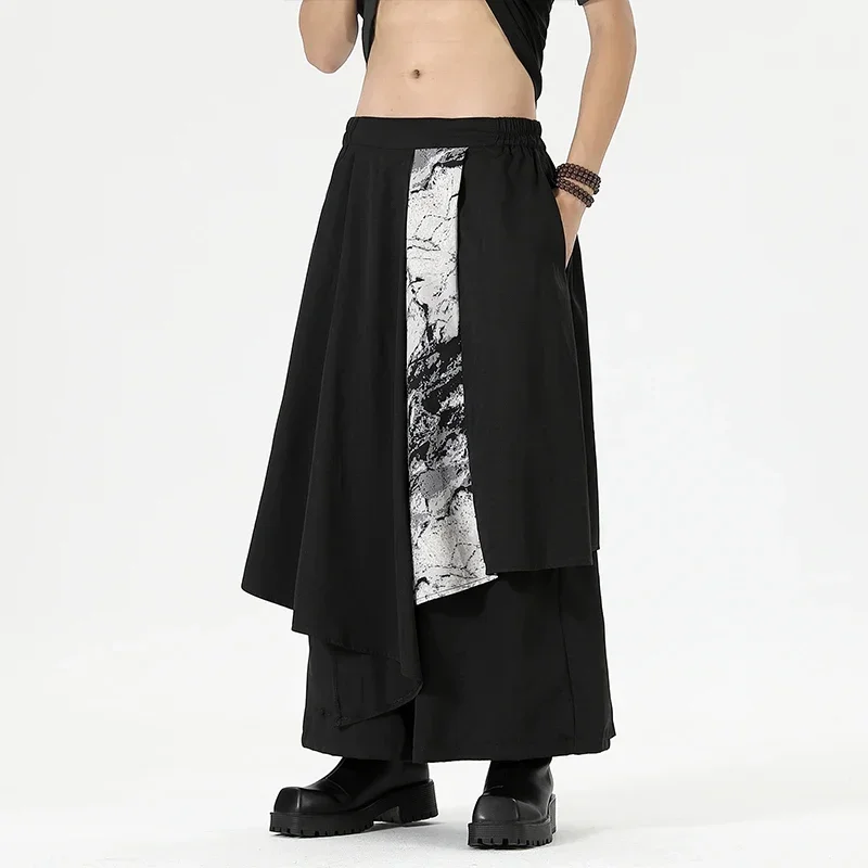 Yamamoto Wind Dark Department Skirt Pants Men Design Sense Irregular Wide-leg Pants Trend Loose Casual Women Men Clothing