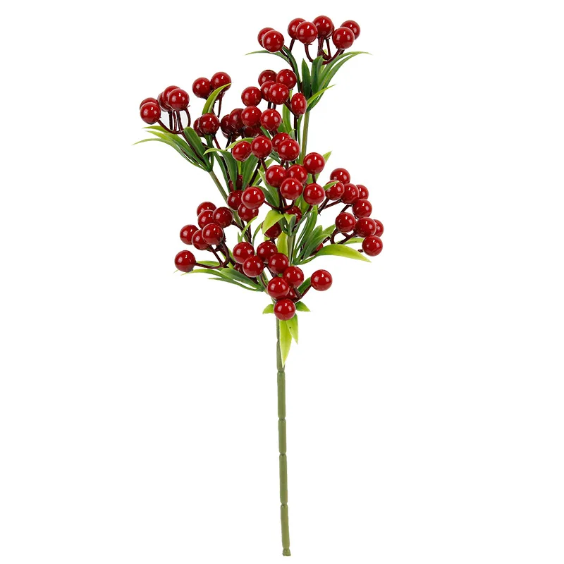 فرع التوت الاصطناعي البلاستيك ورد صناعي ديكور نبات التوت الأحمر الأزرق للعام الجديد زينة عيد الميلاد 2023