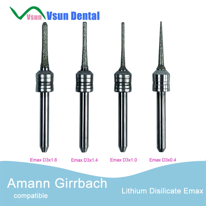 

002 Amann Girrbach AG E.Max Glass Ceramic Dental Laboratory Milling Tools CADCAM Milling Burs Cutters for Lithium Disilicates