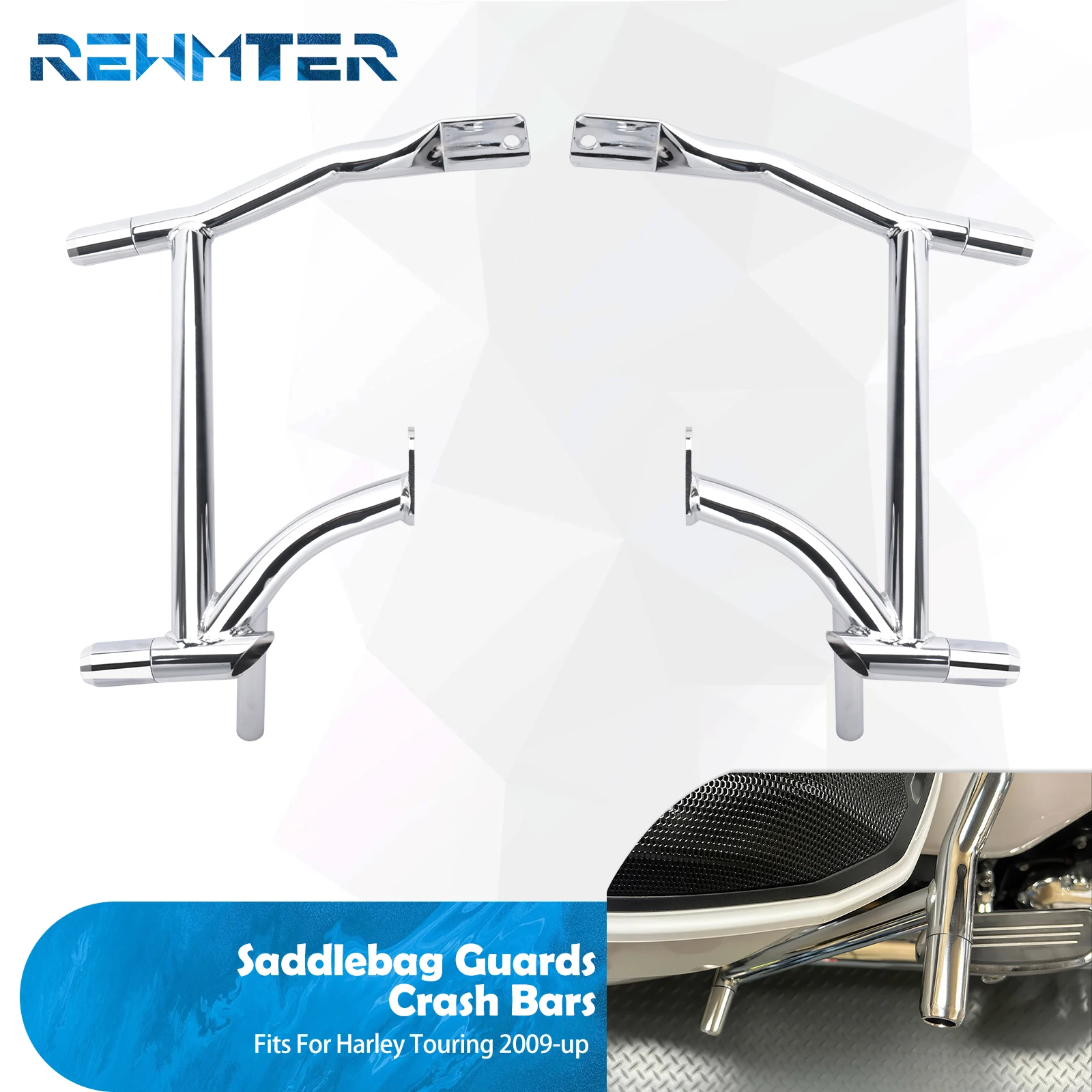 

Motorcycle Saddlebag Crash Bars Guard Rear Rails Bracket Chrome For Harley Touring Electra Street Glide Road King Limited 09-Up