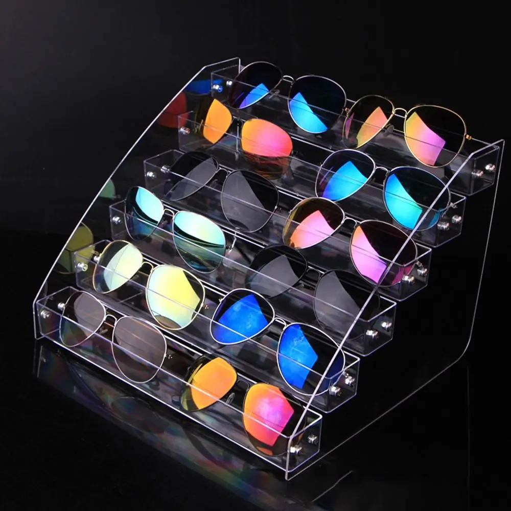 Holder Nail Polish Shelf Transparent Sunglass Display Rack Glasses Frame Tray Jewelry Organizer Acrylic Stand