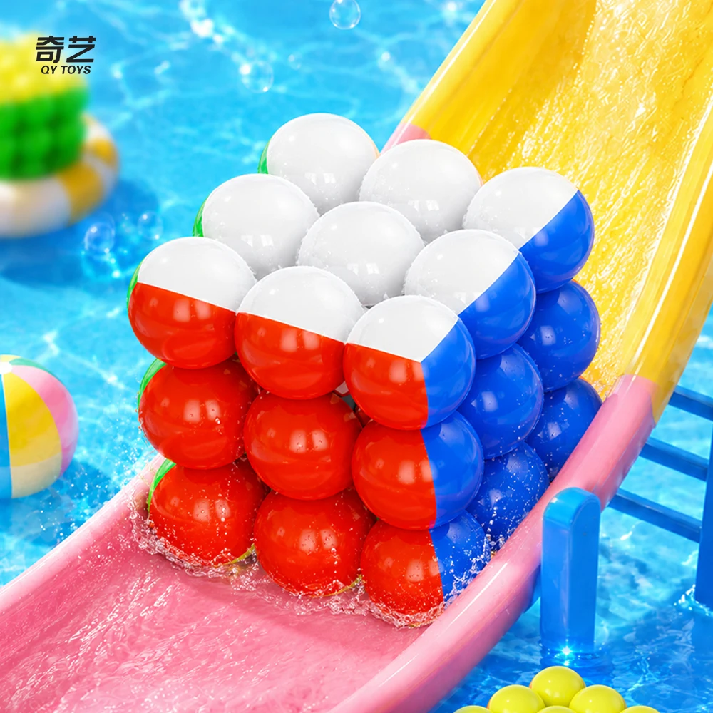 QiYi 3x3 Bubble Magic Cube, Special Variant Round Bubble Shape Stickerless Puzzle, Fidget Educational Toy for Kids, Ideal Gift