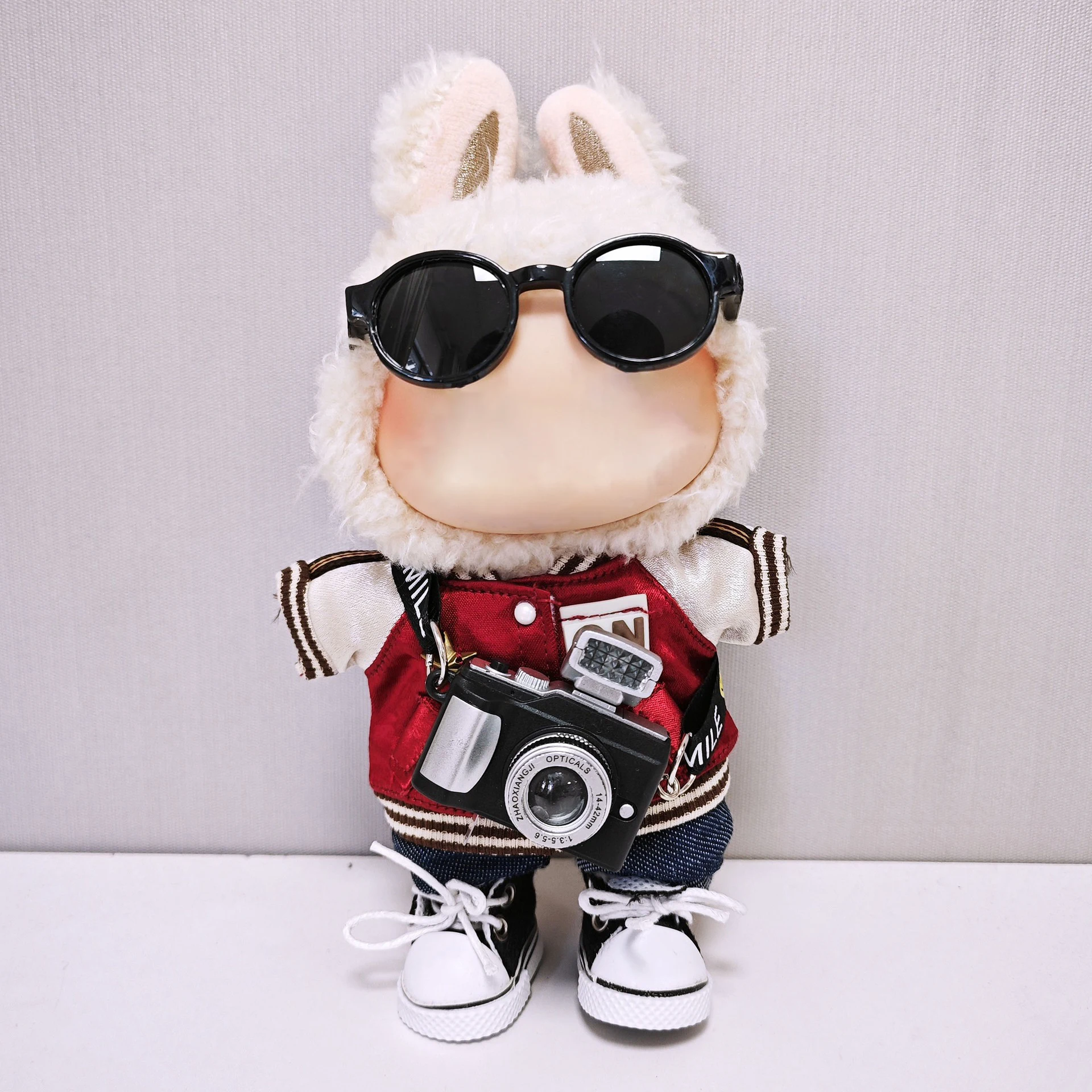 

One, two and three generation doll clothes 17 cm red baseball suit pants shoe suit