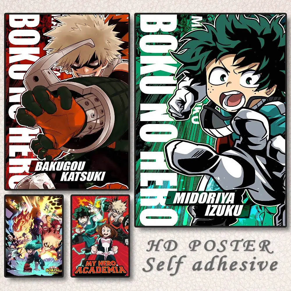 ملصق رائع من أنيمي Midoriya Izuku My Hero Academia عالي الدقة جدار لزج مقاوم للماء لغرفة المعيشة المنزلية وغرفة النوم والديكور الجمالي #5