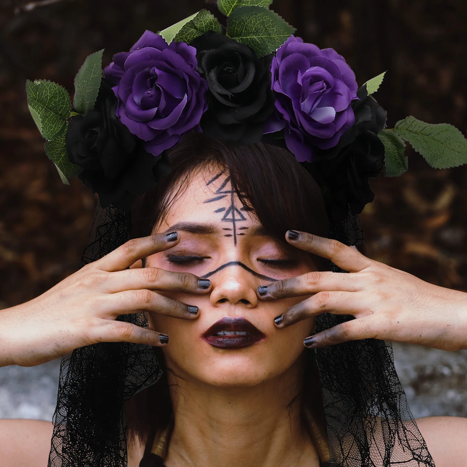 

1pc Flower Hair Accessories Lace Polyester Decorative Headband For Women Party Wedding Festival Wear Rose Style Hair