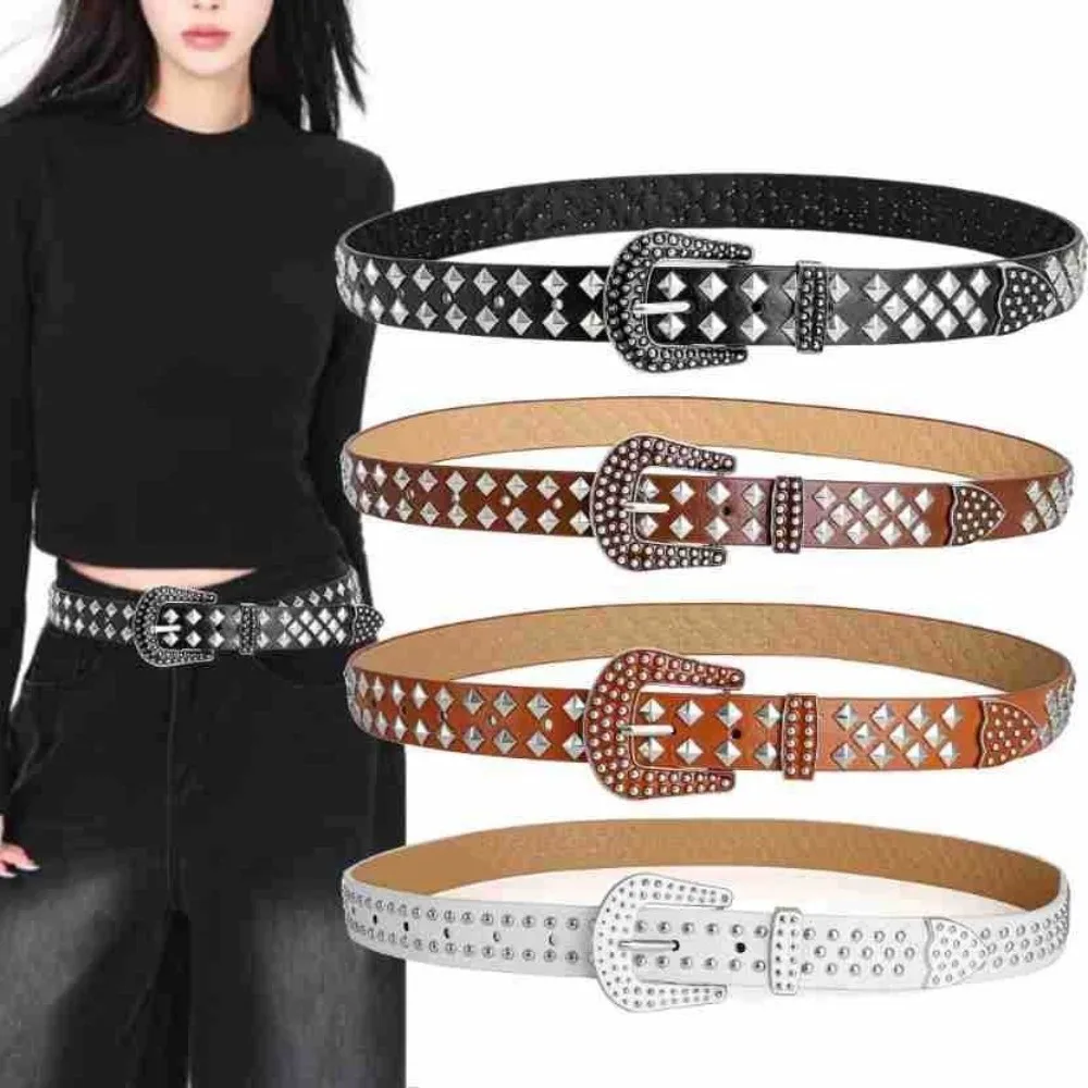 

Tendy Vintage PU Leather Belt Y2k Punk Style Needle buckle belt Adjustable Subculture Belt Unisex