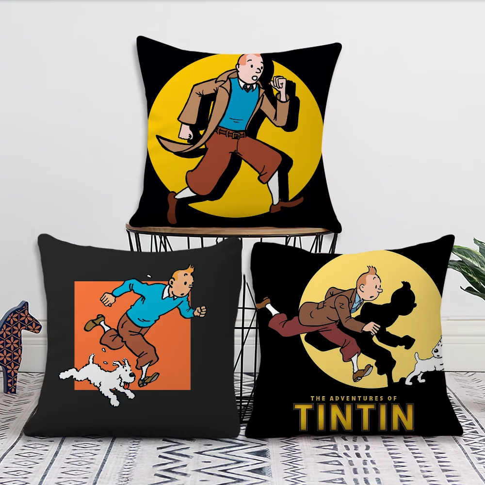 The Anime A-Adventures of Tintin Pillow Case Fan Style Square Home Decor Cushion Cover Design Printed