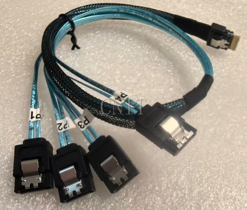 Internal SlimSAS SFF-8654 4i to 4x SATA Forward Breakout Cable 12Gbps RAID 0.5m