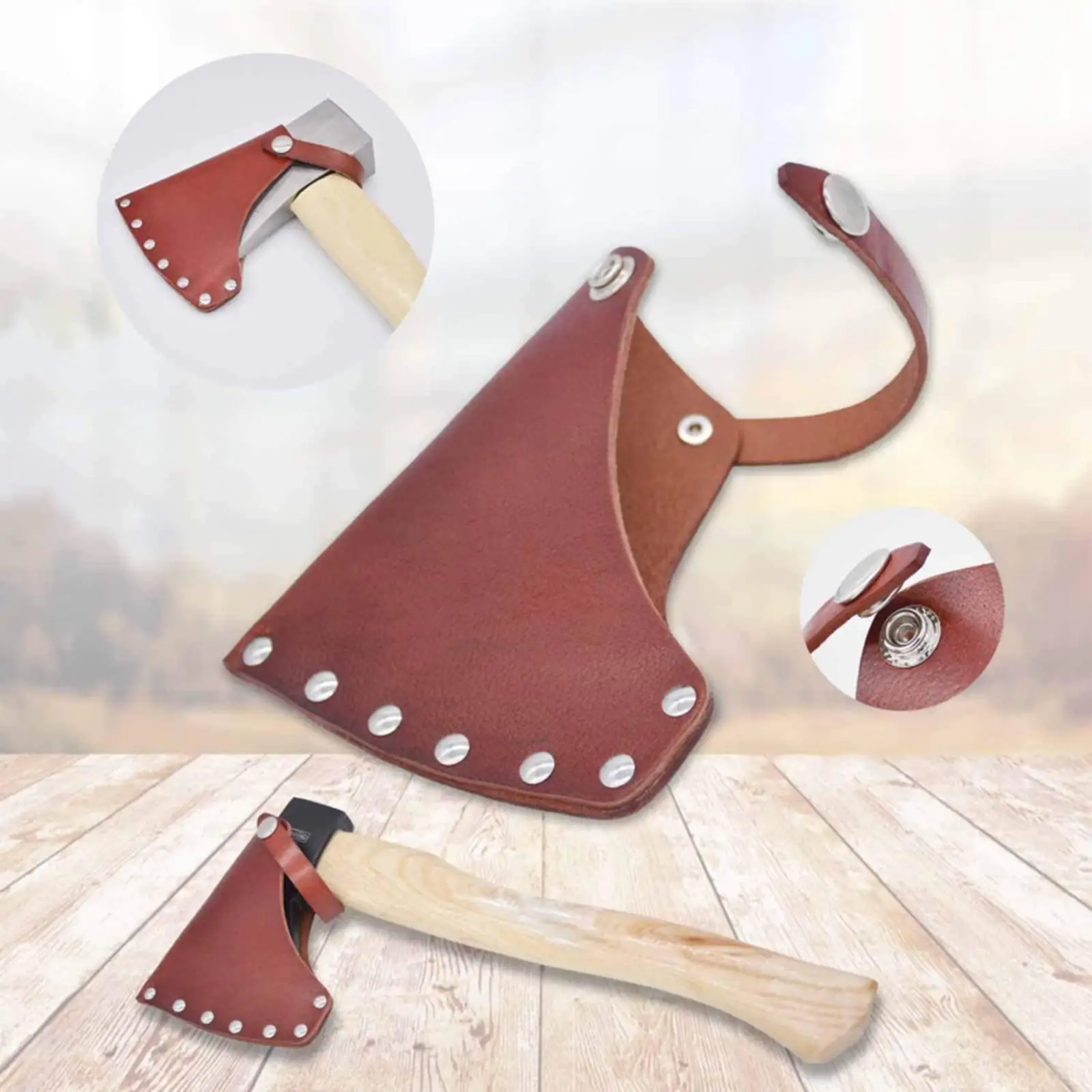 Couro Axe Head Cover para Camping Hatchet Bainha Holster Axe Case Blade Cover Protector Axe Camping Acessórios