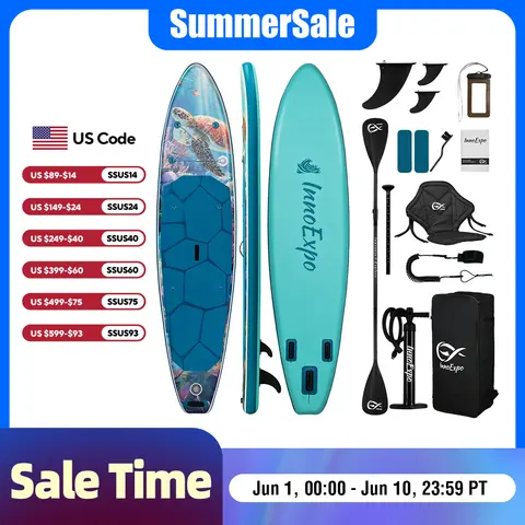 InnoExpo Stand Up Paddle Board Inflatable Surfboard Surf Sup Board Non-Slip Water Sport Paddleboard with Accessories
