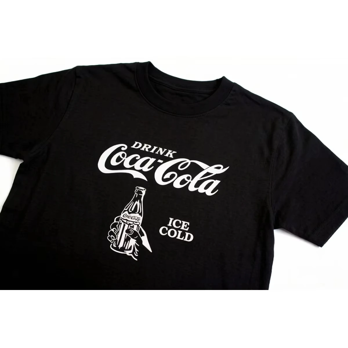 Cotton Coca-Cola short sleeve T-shirt unisex summer casual top Round neck print soft bold pattern comfortable shirt