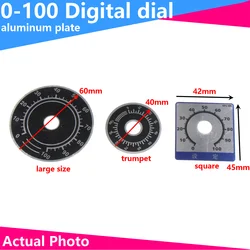 5/2PCS 0-100 digital dial dial plate Aluminum label A03 knob cap WTH118 RV24 WX050 potentiometer