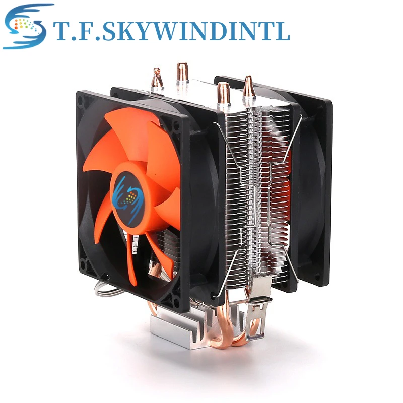 

CPU heatsink Dual cooling fan 3PIN 4-pin Ventilador mute Intel 775 1150 1151 1155 1200 1366 2011 x79 x99 AM3 AM4 heatsink