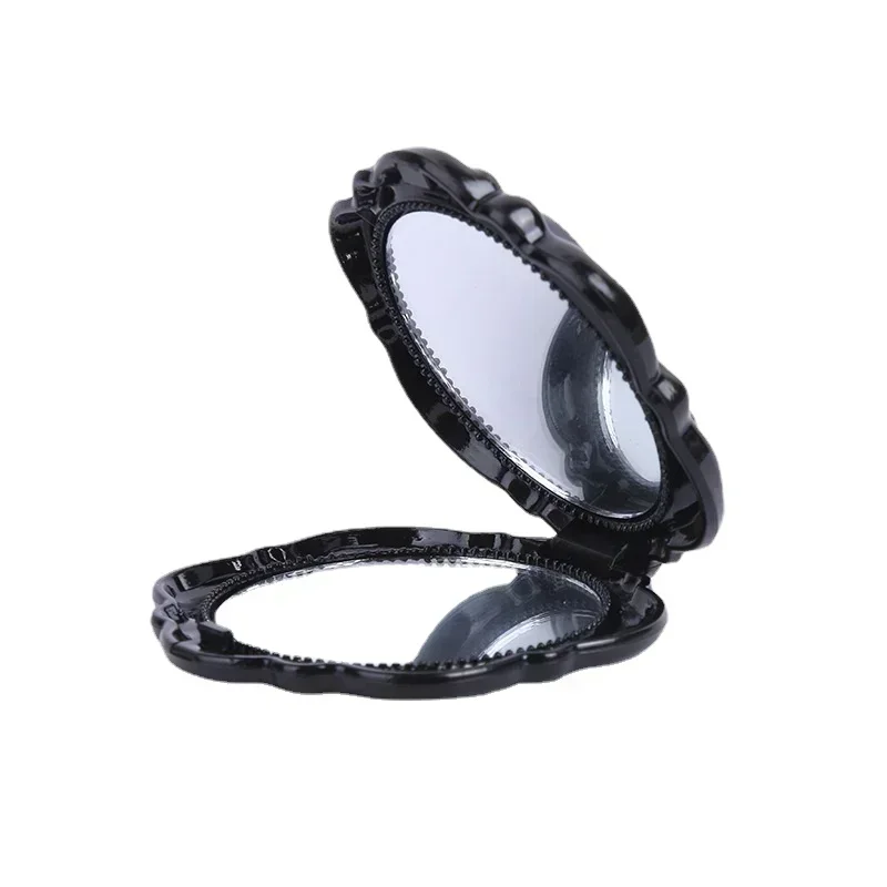 1 قطعة مرآة صغيرة محمولة ريترو روز زهرة صغيرة جيب مرآة لوضع مساحيق التجميل مزدوجة الوجهين اليد المرايا المدمجة أداة التجميل التجميل #4