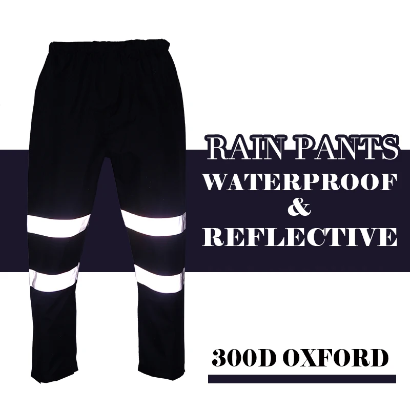 Mens Hi Viz Rain Pants Casual Night Running Biker Reflective Pants Parkour Jogger Outdoor Casual Cargo Trousers