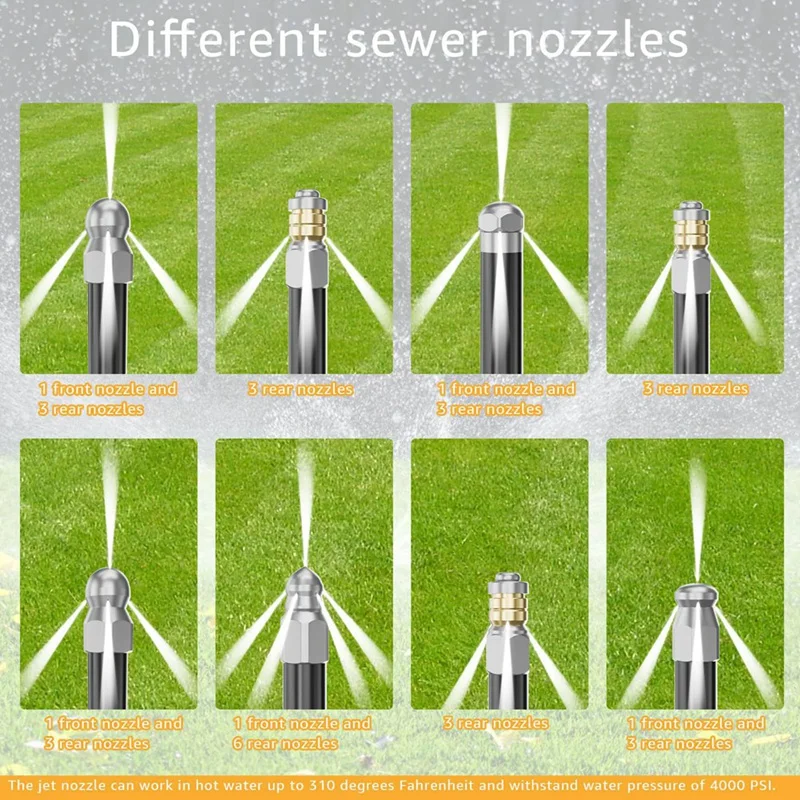 Hot SV-10Pcs Sewer Jetter Nozzle With 1/4&3/8Inch NPT Quick Connectors,Nozzle For Pressure Washer Drain Jet Hose Sewer Cleaning