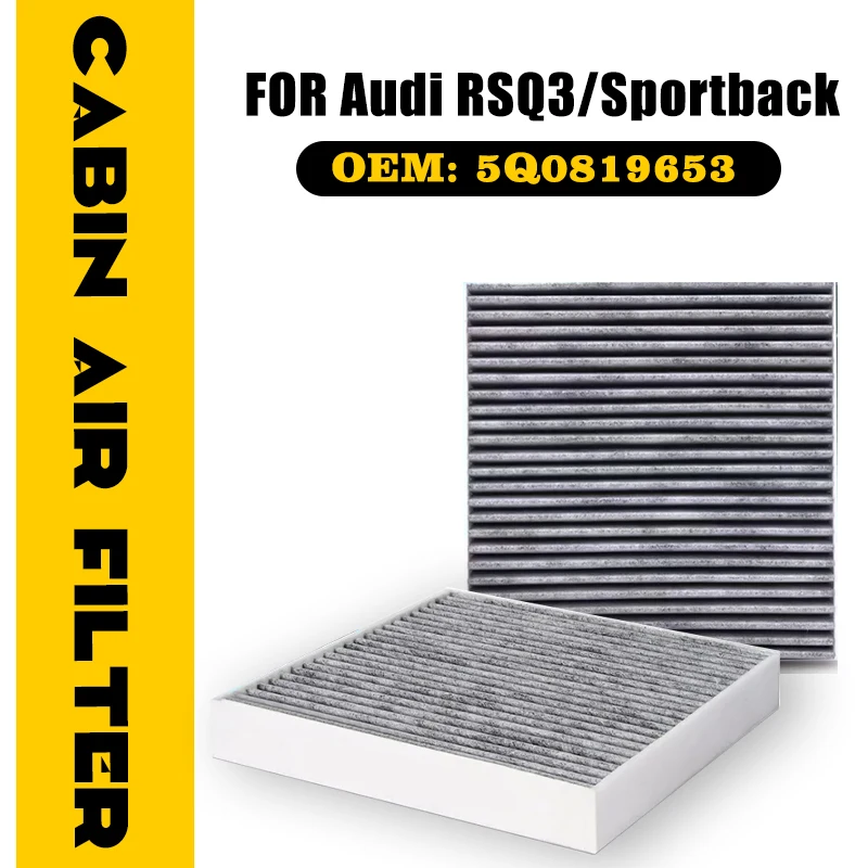 

Car Activated Carbon Air Filter For Audi RSQ3 Sportback 2020-2024 2021 1pcs Charcoal Lined Conditioner Accessories 5Q0 819 653