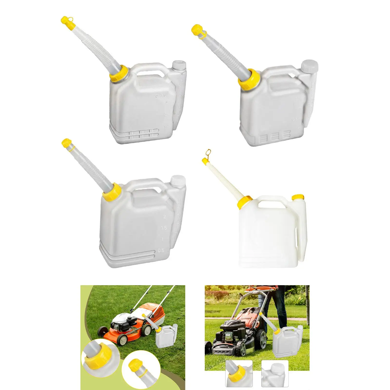 Oil Combination Ratio Bottle with Nozzle Portable Measuring Jug Petrol Fuel Container Thickened for Outdoor Gardening Chainsaw