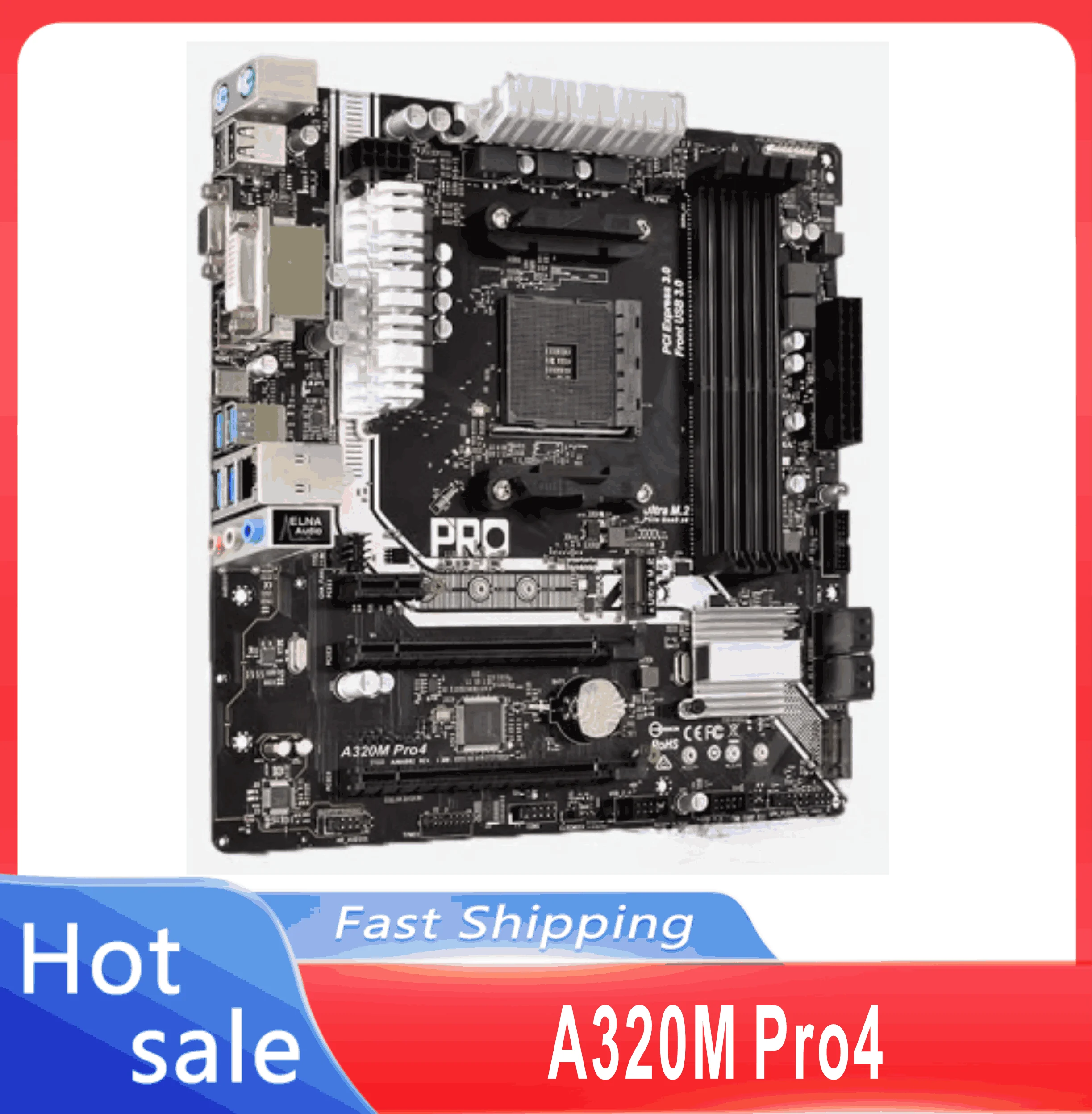 A320M Pro4 AM4 4×DDR4 64GB PCI-E 3.0 2×M.2 USB3.1Micro ATX Ryzen/7th Gen A-Series cpu