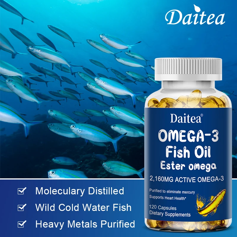

Рыбное масло Omega 3 — с DHA и EPA — поддерживает мозг, нервную систему, сердечно-сосудистую систему, здоровье кожи, антиоксидант — 120 капсул