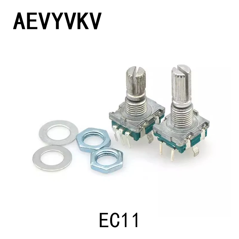 20 Position 360 Degree Rotary Encoder EC11 w Push Button 5Pin Handle Long 15/20MM With A Built In Push Button Switch