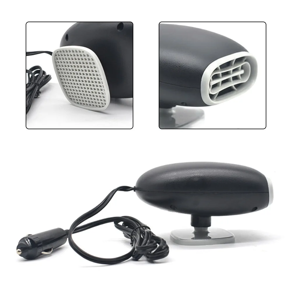 

12V Cooling And Heating Dual Function Fan 2 In 1 Car Heater Fan Defroster Defogger With 360°Rotatable Base