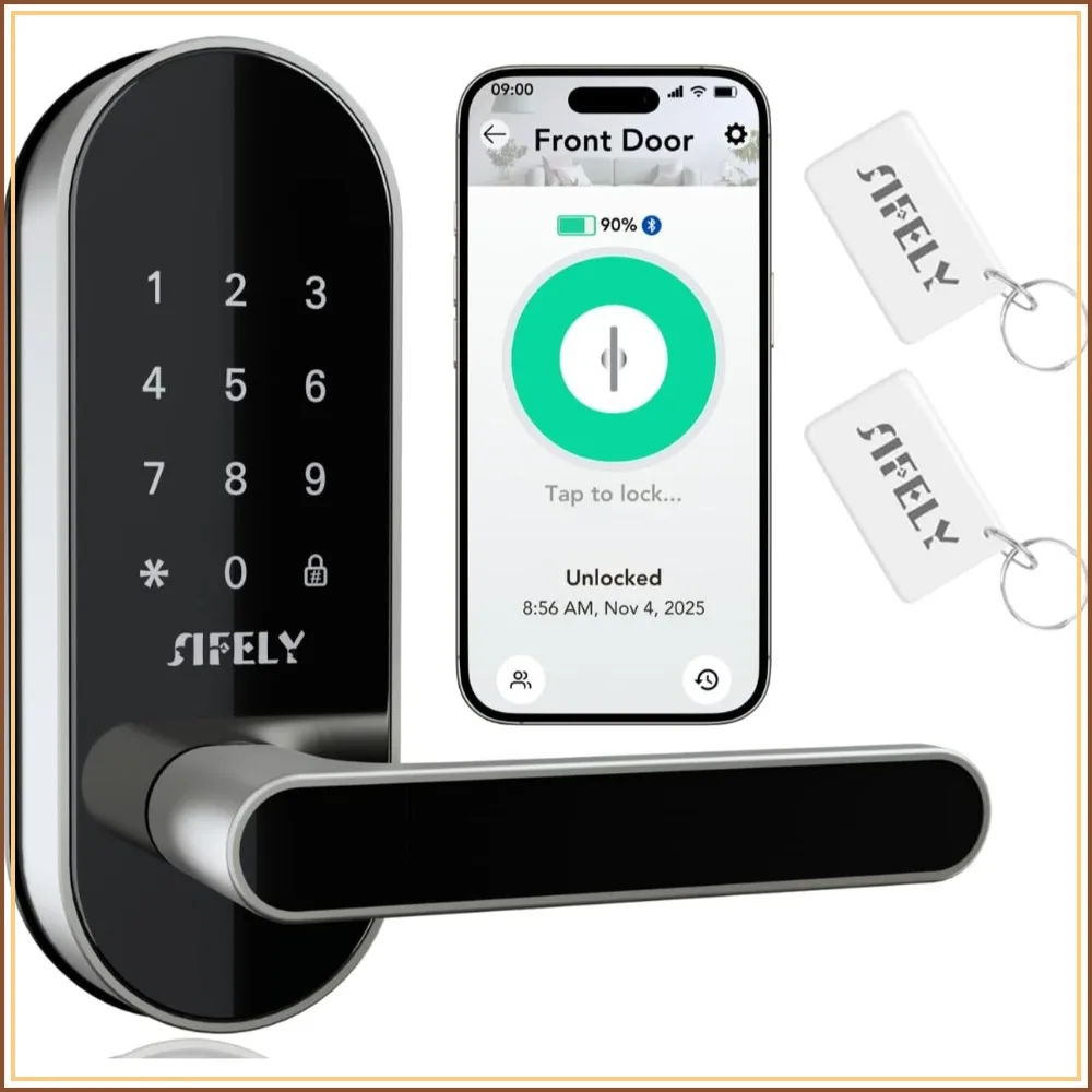 

Smart Keyless Door Lock with App Control – Keypad Deadbolt for Home, Office & Airbnb, Easy DIY Install, No Fingerprint