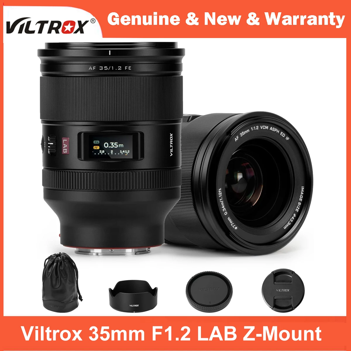 

Viltrox 35mm F1.2 LAB Auto Focus Full Frame Prime Lens for Nikon Z Mount Z5II Z6II Zf Z8 Z9 Z7II Z6III Z5 Sony E-Mount Cameras
